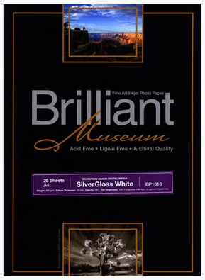 Brilliant Museum SilverGloss White A2 x 25 Blatt 300g/m²