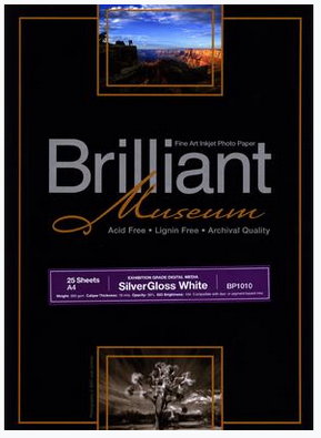 Brilliant Museum SilverGloss White A3+ x 25 Blatt 300g/m²